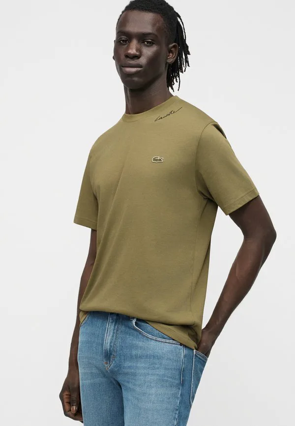 Базовая футболка унисекс Lacoste, Khaki — фото 4