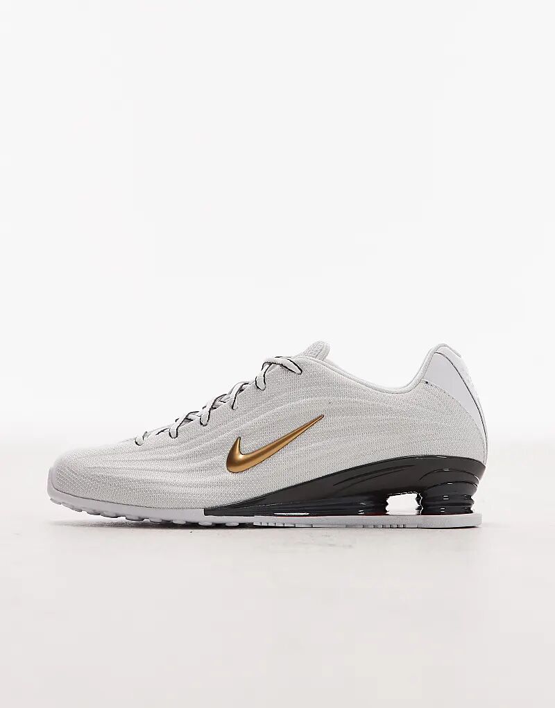 Кроссовки Nike Shox Z белого и золотого цветов — фото 2
