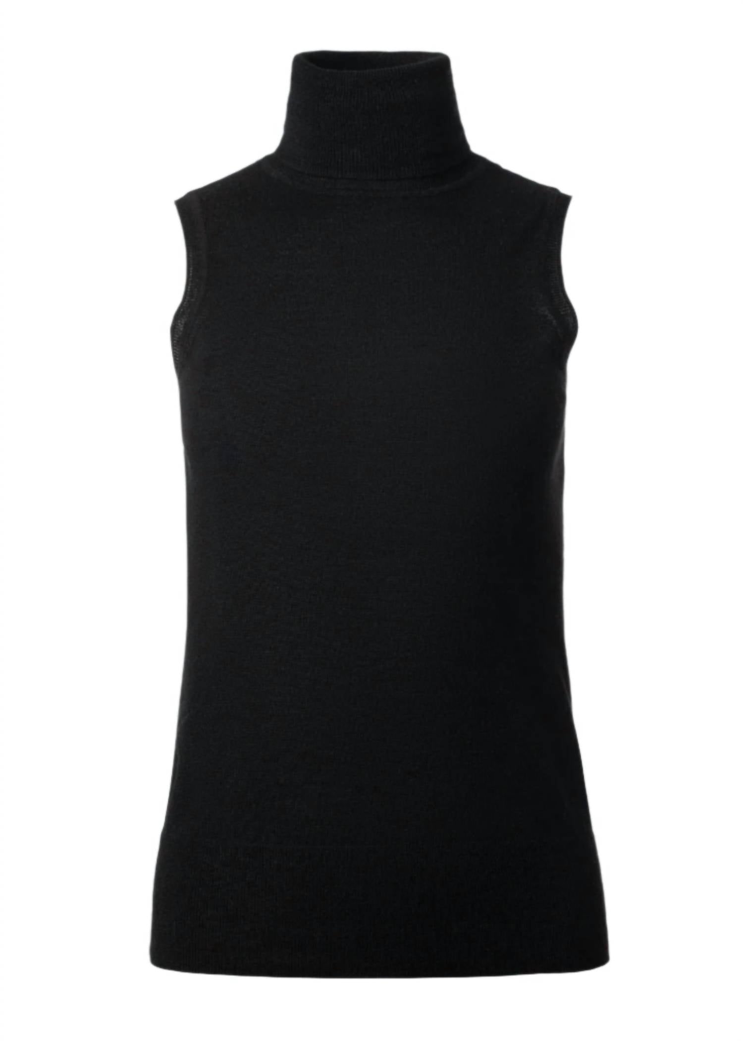 

Женский топ-водолазка без рукавов из мериносовой шерсти, черный цвет Iris Setlakwe, черный