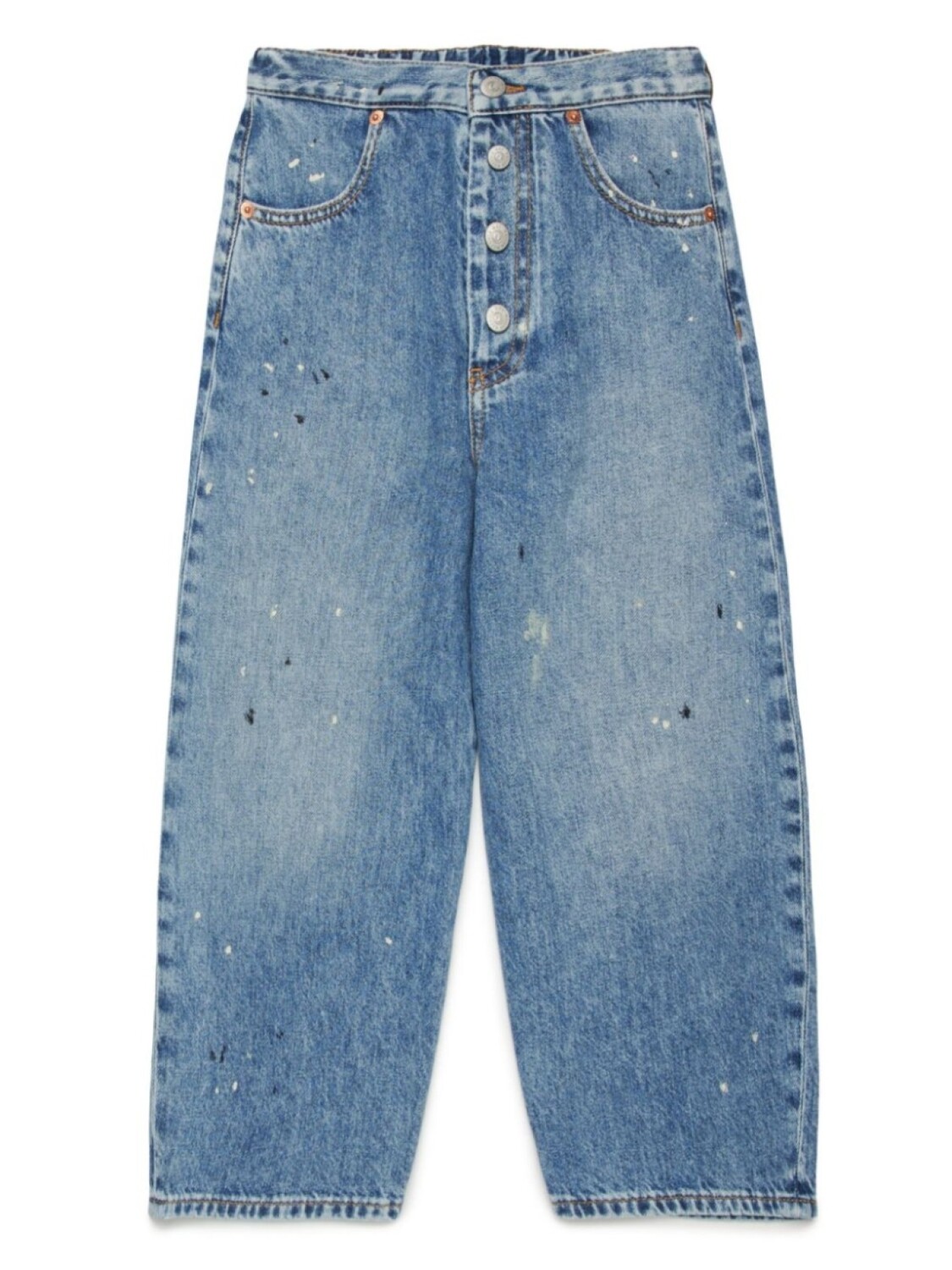 

Джинсы с широкими штанинами MM6 Maison Margiela Kids, синий