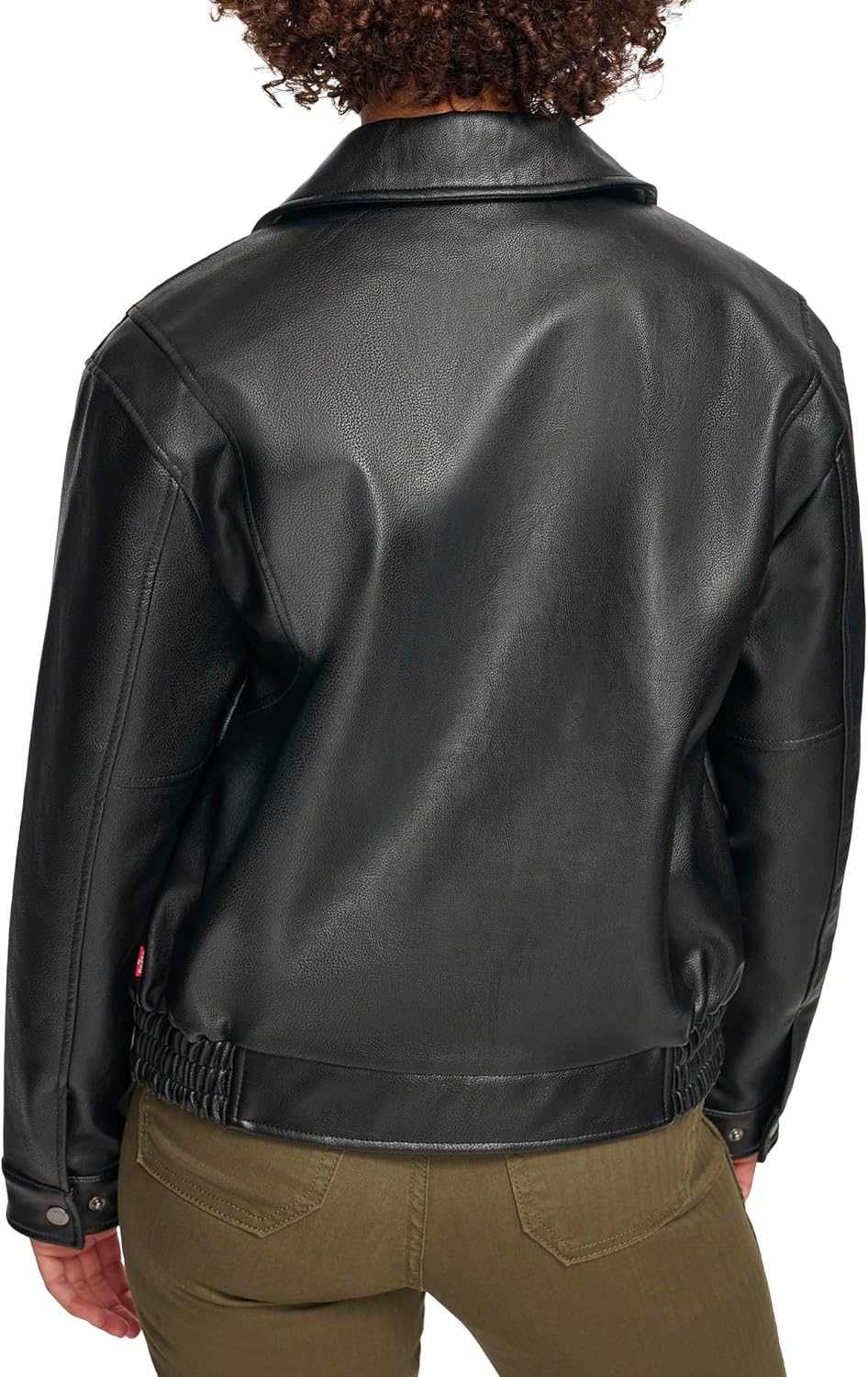 Женская легкая куртка-бомбер Levi's из искусственной кожи для папы, Pebbled Black — фото 4