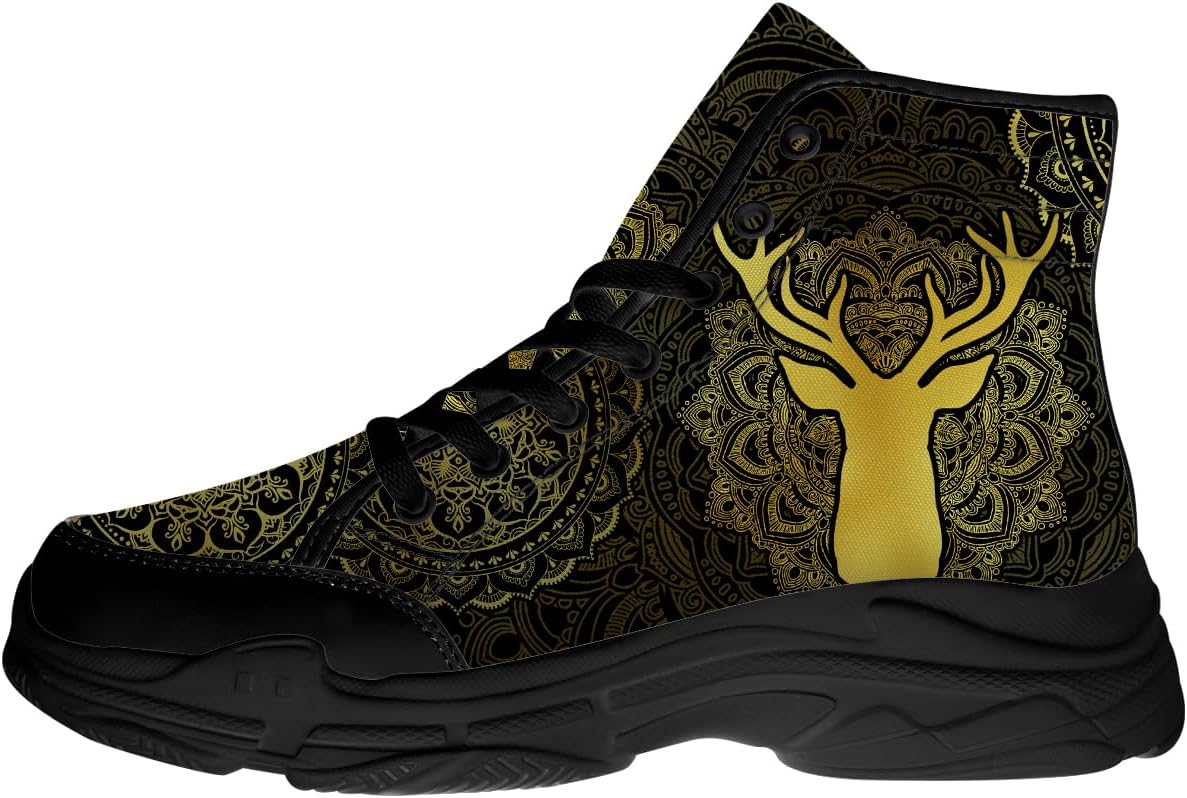 

Кроссовки на высокой подошве для охоты на оленей для мужчин, сандалии на шнуровке из ткани, подарки для охотника Generic, черный