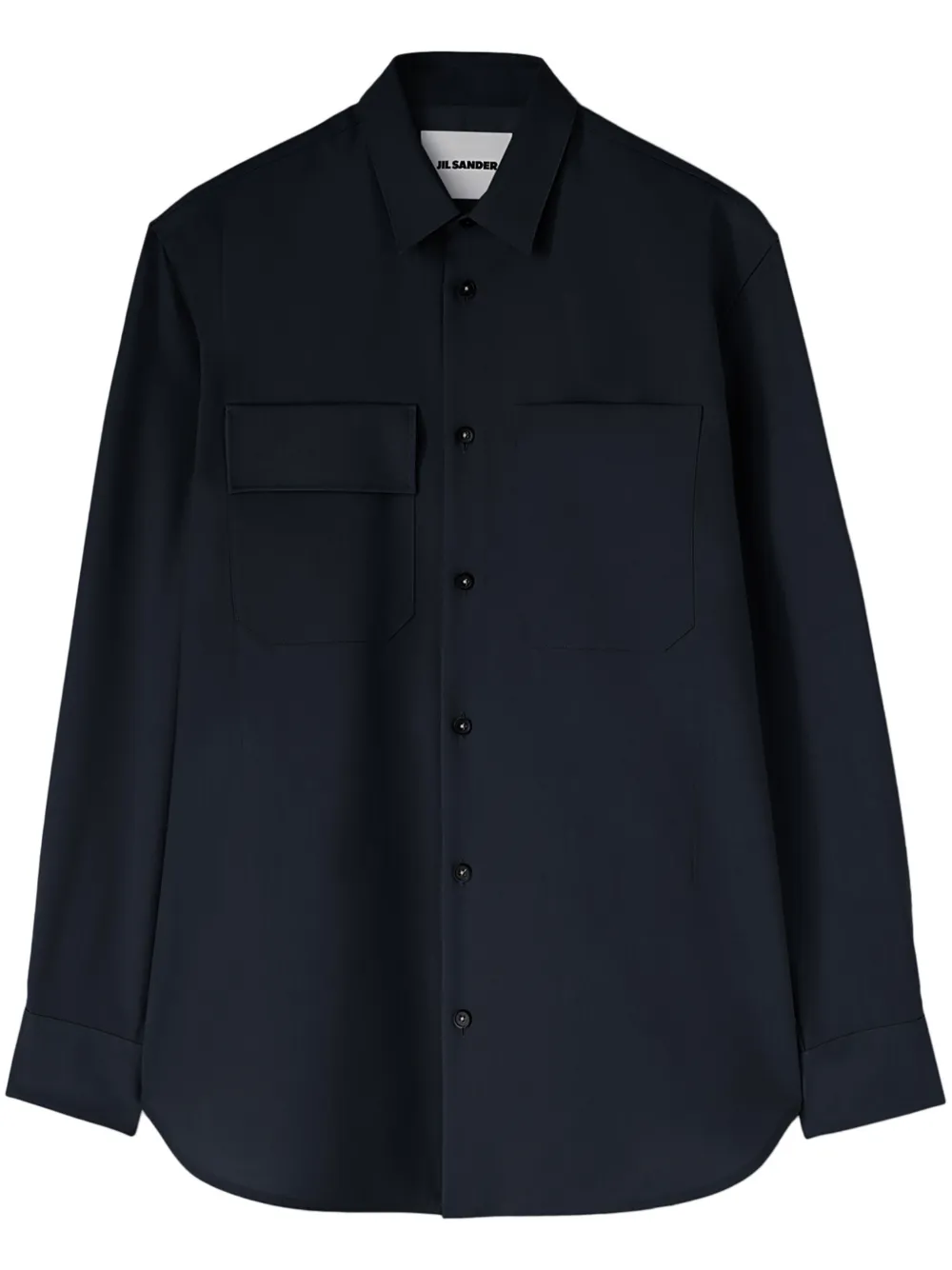 

Шерстяная рубашка с длинными рукавами JIL SANDER, синий