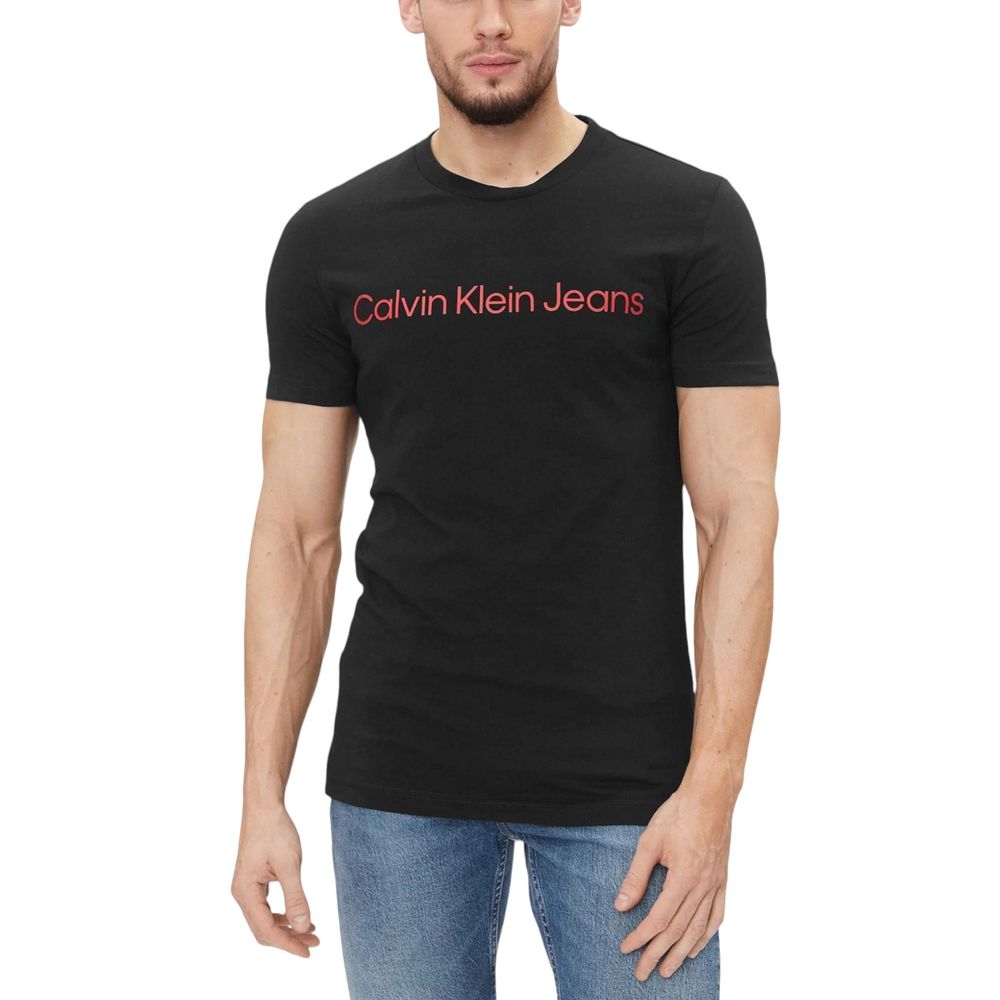 

Двухцветная хлопковая футболка Calvin Klein Jeans