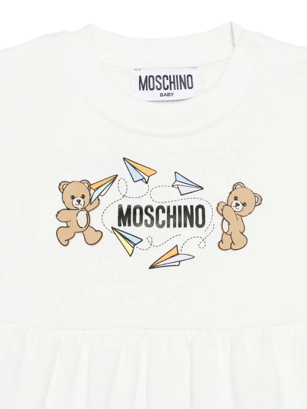 Платье с принтом Moschino Kids, белый — фото 3