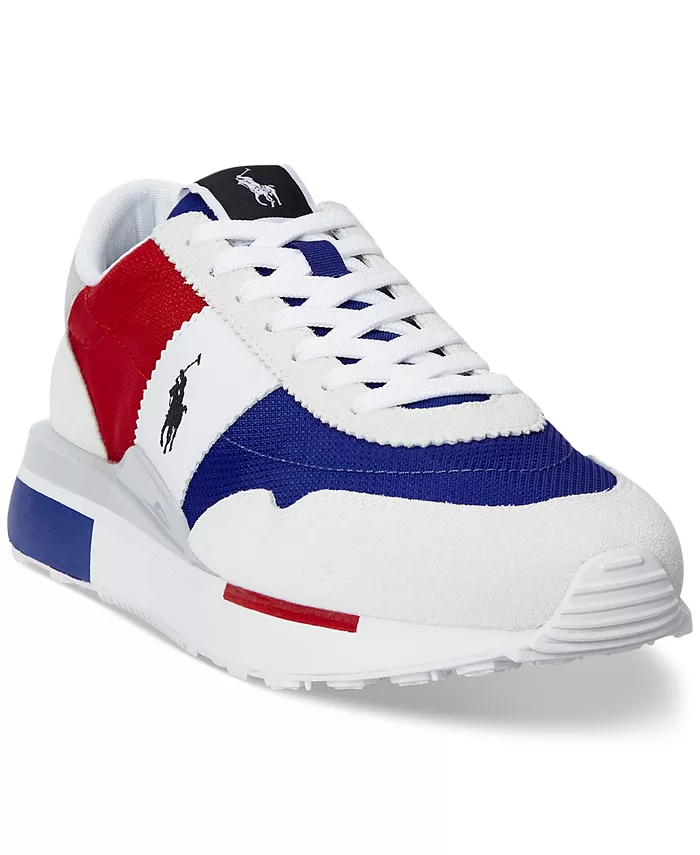 

Мужские кроссовки Train 89 из замши и оксфордской ткани Polo Ralph Lauren, белый