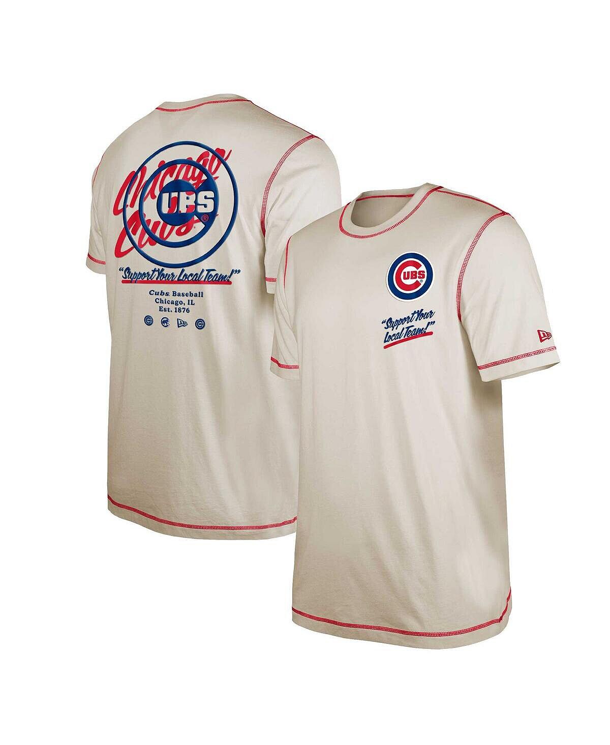 

Мужская кремовая футболка Chicago Cubs Team Split New Era, Бежевый, Мужская кремовая футболка Chicago Cubs Team Split New Era