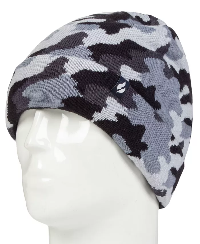 

Мальчики 8-16 Gavin Camouflage вязаная свертывающаяся шапка Heat Holders, серый