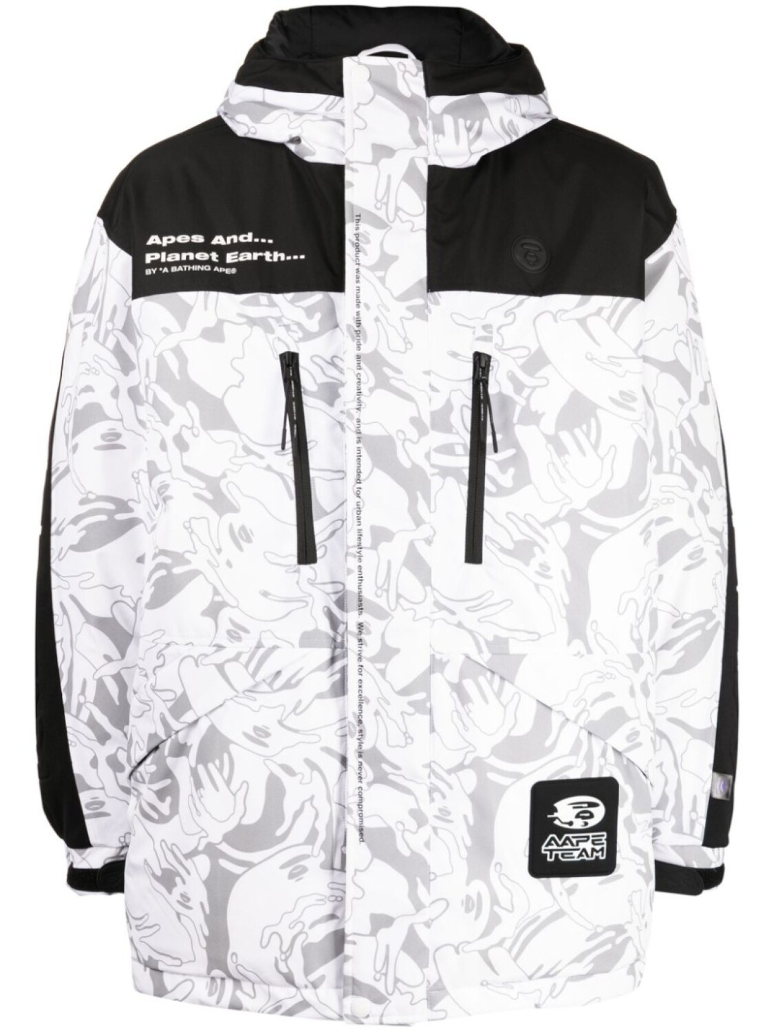 

A Bathing Ape куртка с капюшоном и графичным принтом, разноцветный
