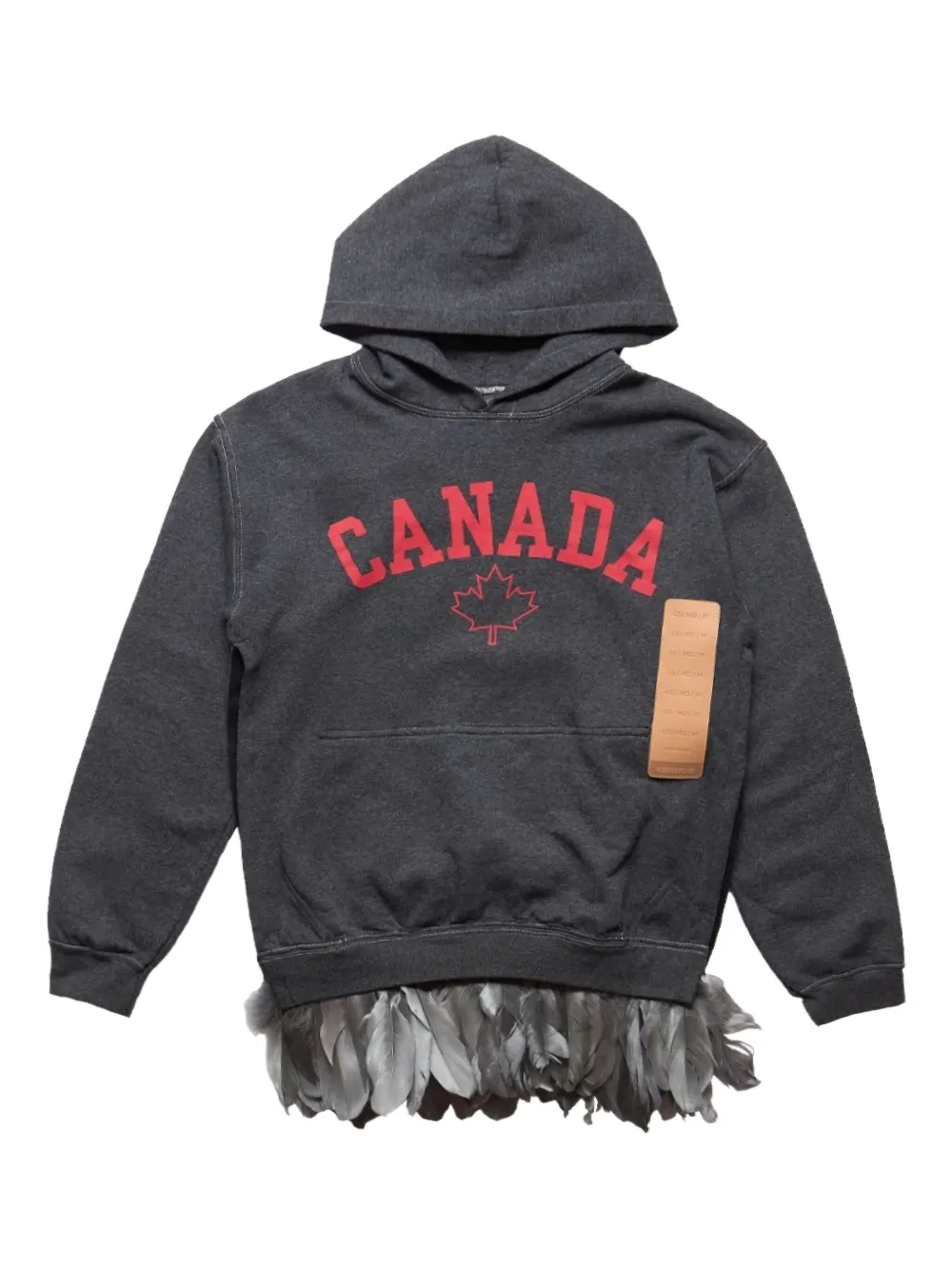 

Худи с отделкой из перьев 4SDESIGNS, серый