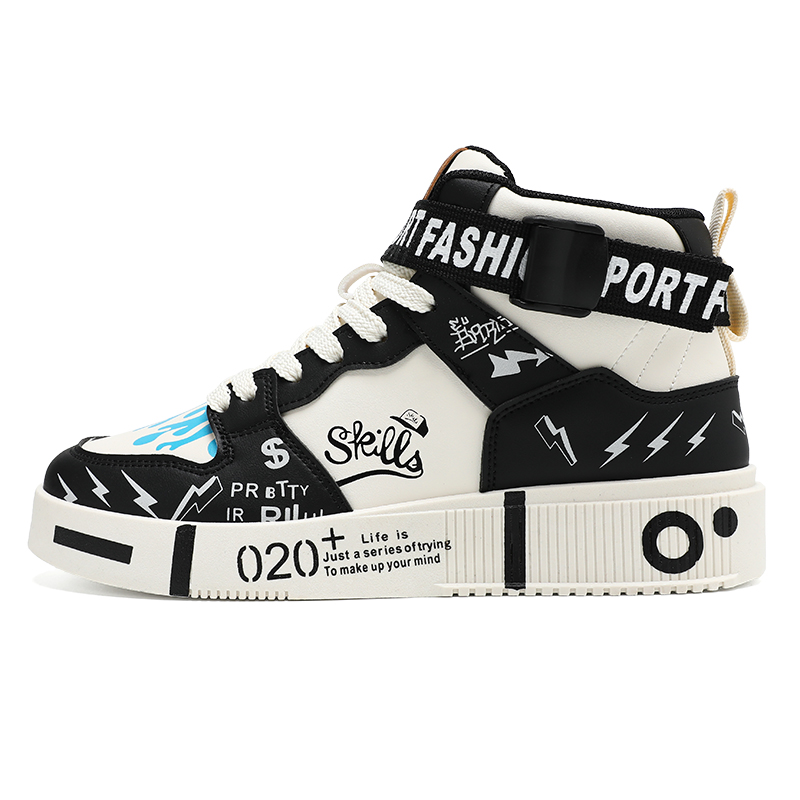 

VAEL Высокие скейтерские кроссовки мужские бело-синие, цвет White Blue