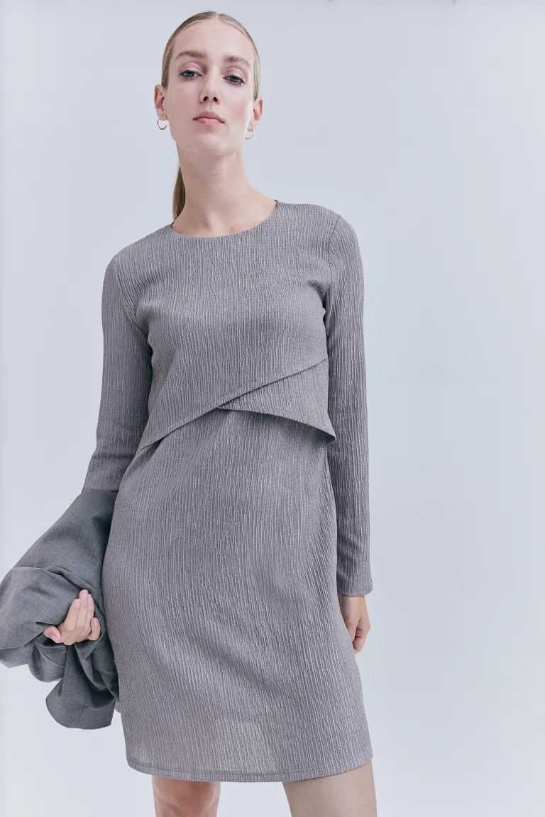 

Мятое платье для кормления H&M, серый