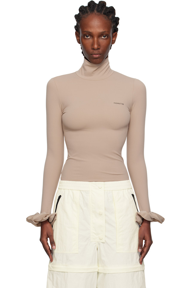 

Pushbutton Бежевая водолазка с рукавами-резинками