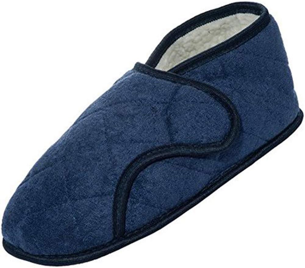 

Мужские тапочки Personal Touch от отеков для распухших или перевязанных ног с полной открывающейся конструкцией, синие