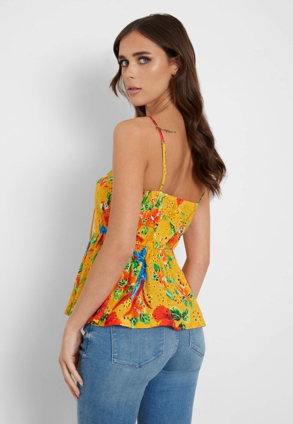 

Топ ALLOVER-PRINT Guess, желтый