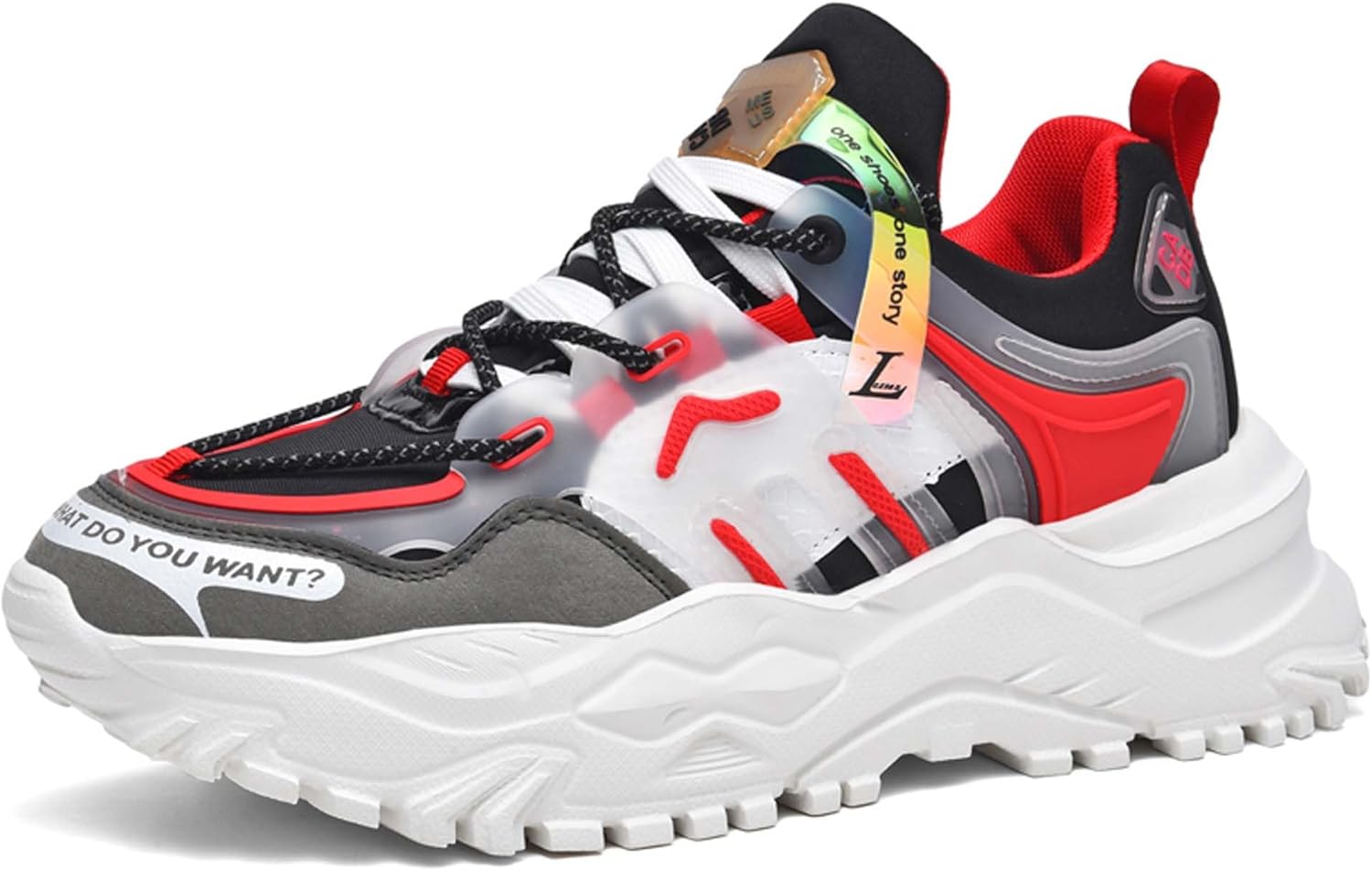 

Мужские модные кроссовки высокие повседневные противоскользящие спортивные тренировочные беговые кроссовки с удобной толстой подошвой для улицы, повседневной ходьбы и с эффектом увеличения роста Dzbajrqm, черный/красный