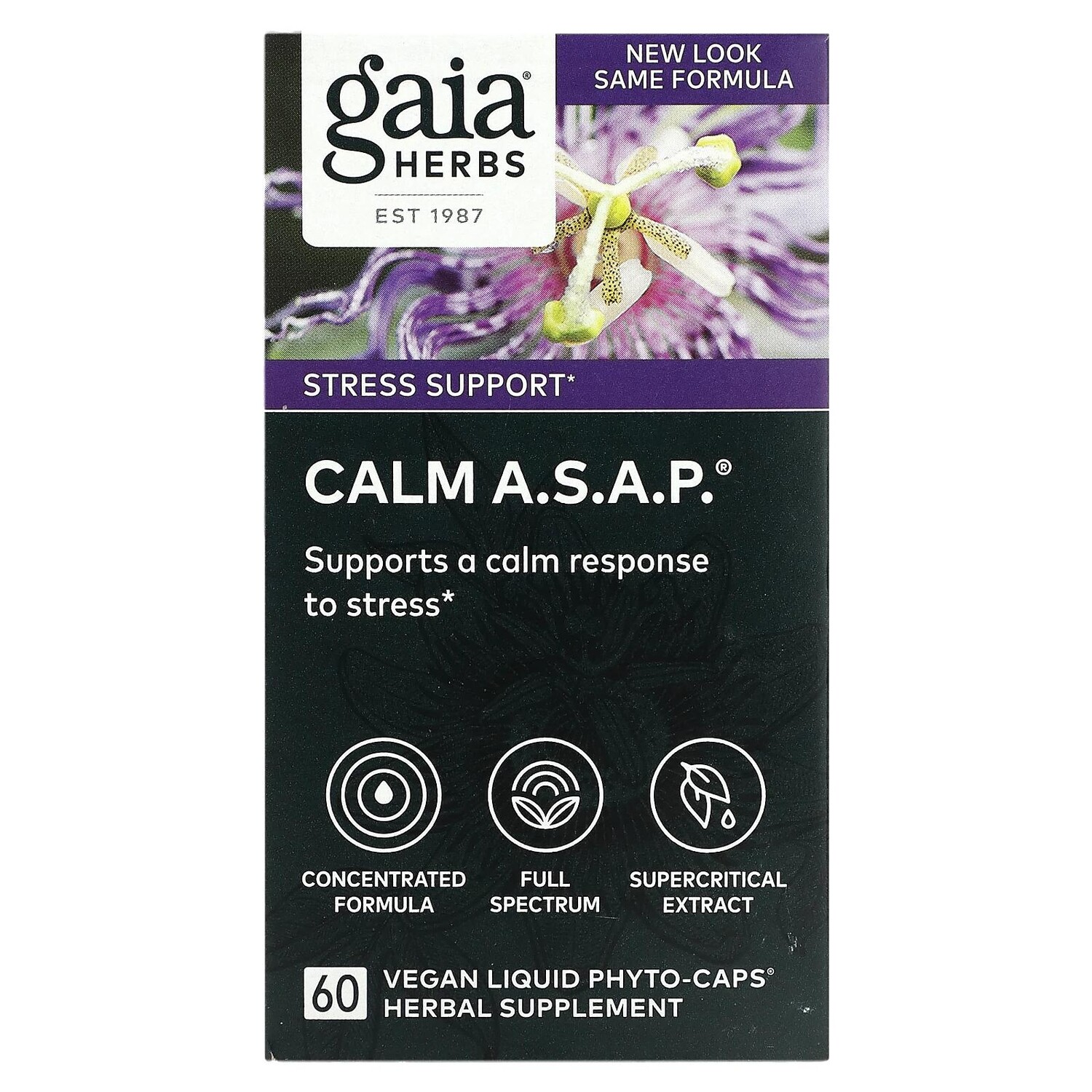 

Gaia Herbs Calm A.S.A.P. 60 Vegan Liquid Phyto-Caps