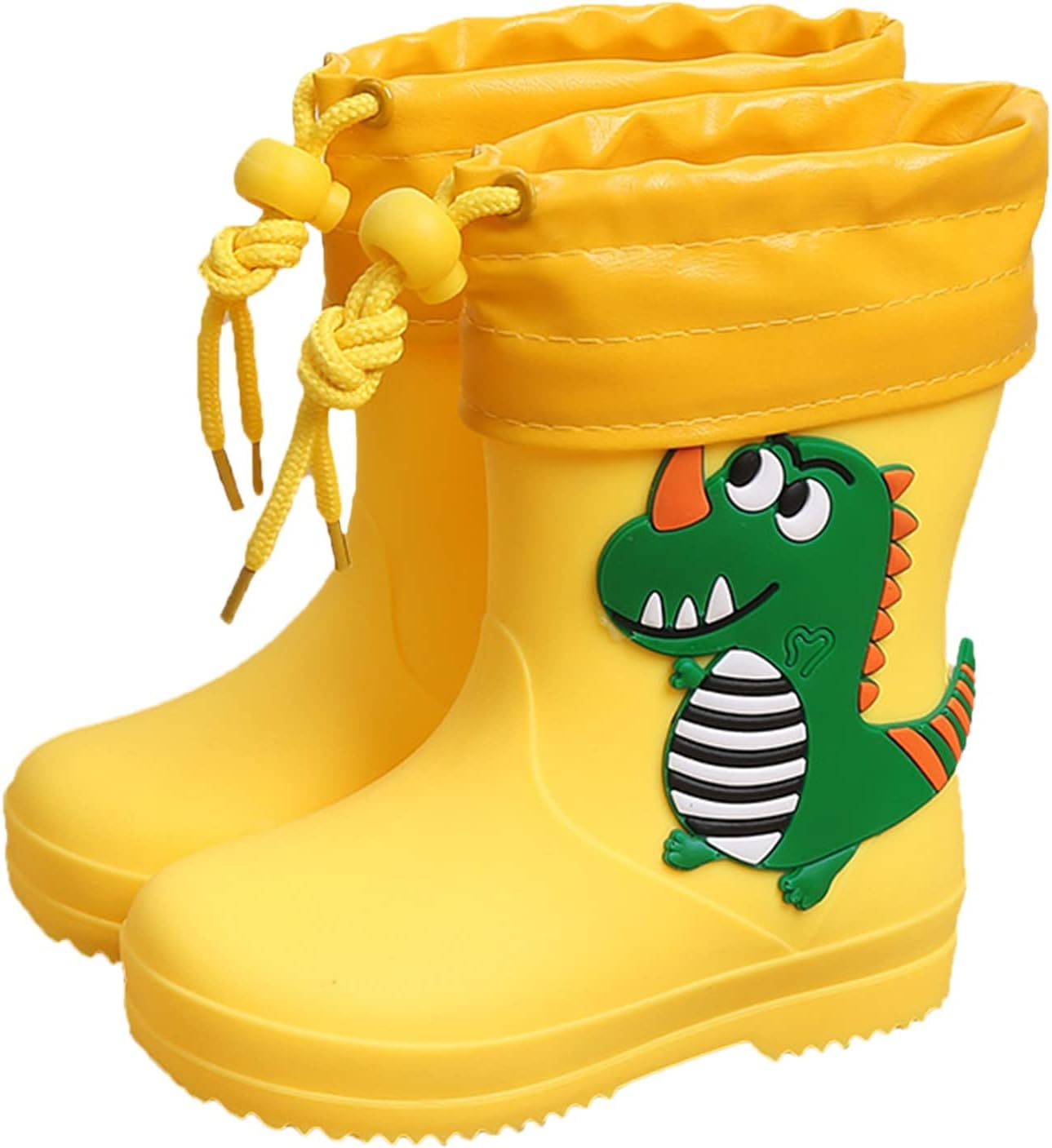 

Резиновые сапоги для мальчиков и девочек, детские водонепроницаемые сапоги из ПВХ, сапоги для малышей с принтом динозавров, детские дождевые сапоги, сапоги для девочек Generic, желтый