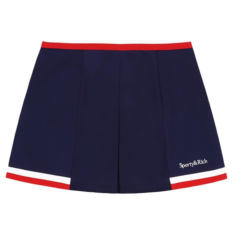 

Юбка Sporty & Rich Serif Logo Mila Pleated Skirt, темно-синий