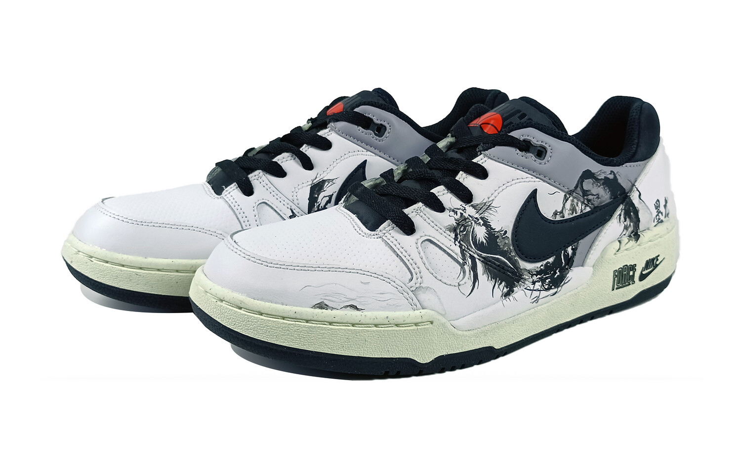 

Кроссовки Nike Full Force Skateboarding Shoes Men Low-top White, черный