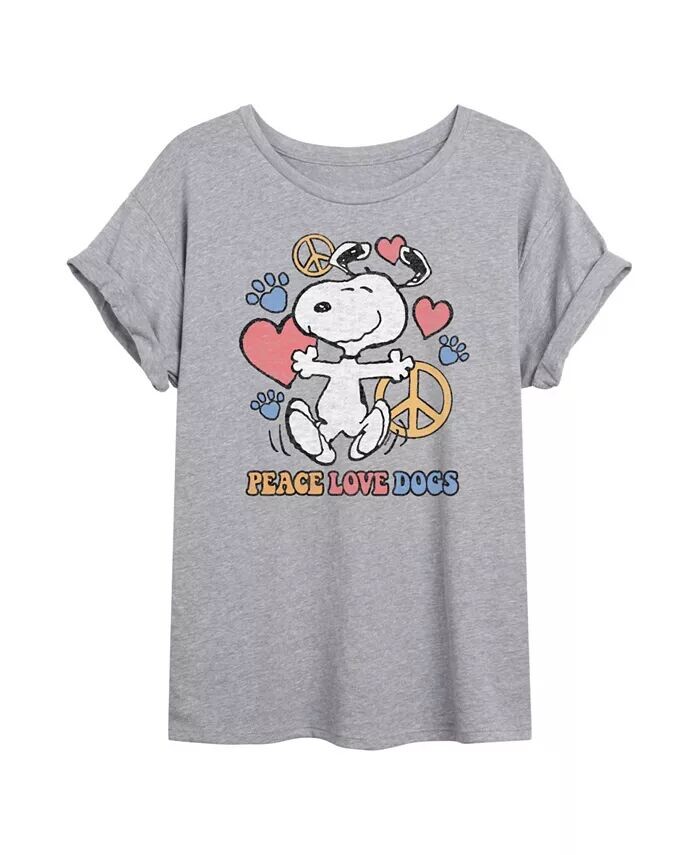 

Модная большая футболка с рисунком собаки Peanuts для юниоров Hybrid Apparel GOOD VIBES LLC, серый