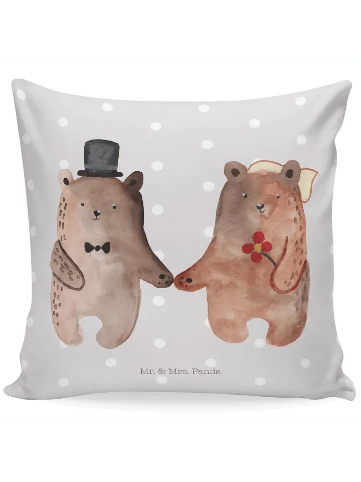 

Подушка Mr. & Mrs. Panda, серый пастельный