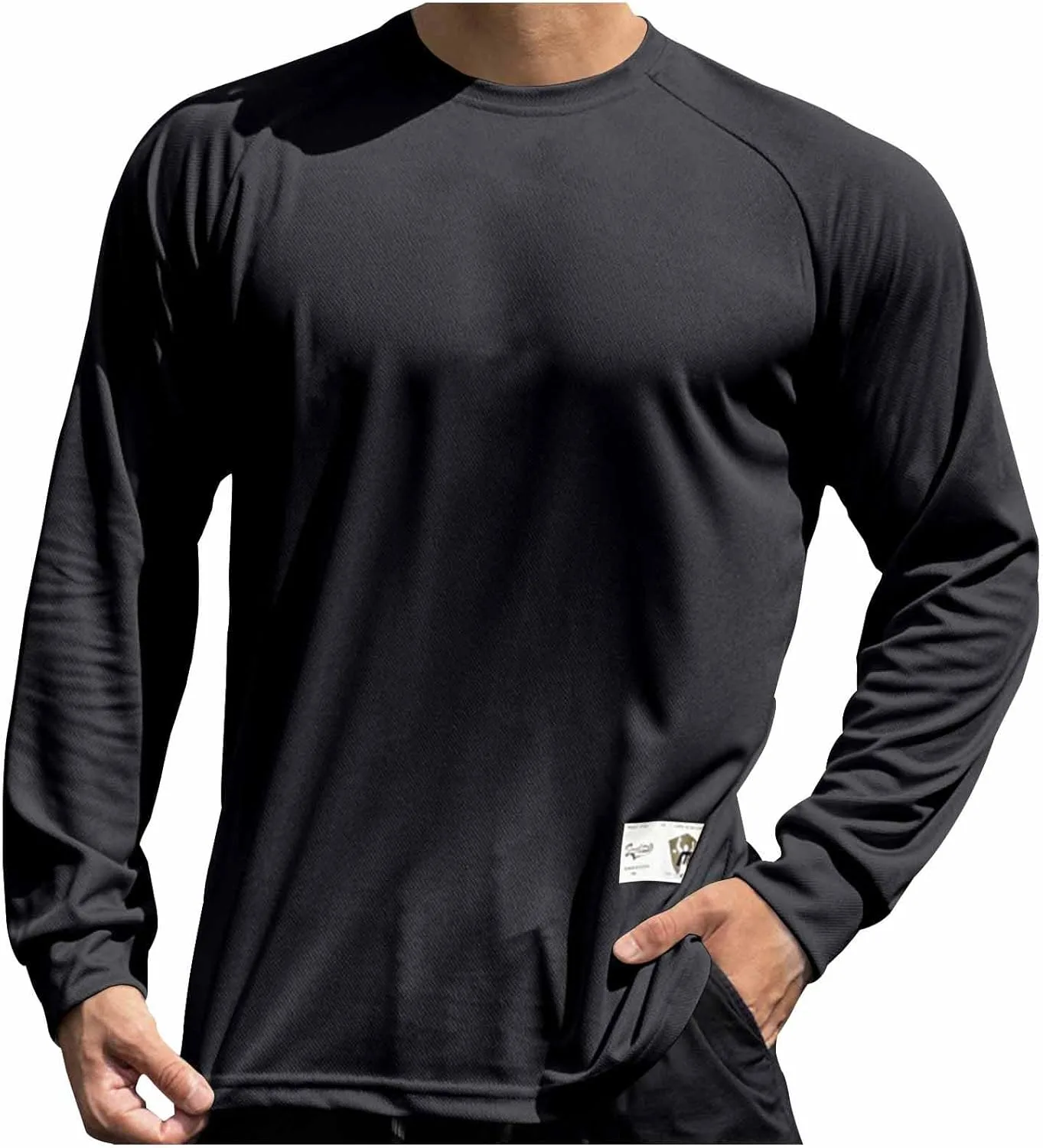 

Футболка для тренировок мужская с длинным рукавом и круглым вырезом