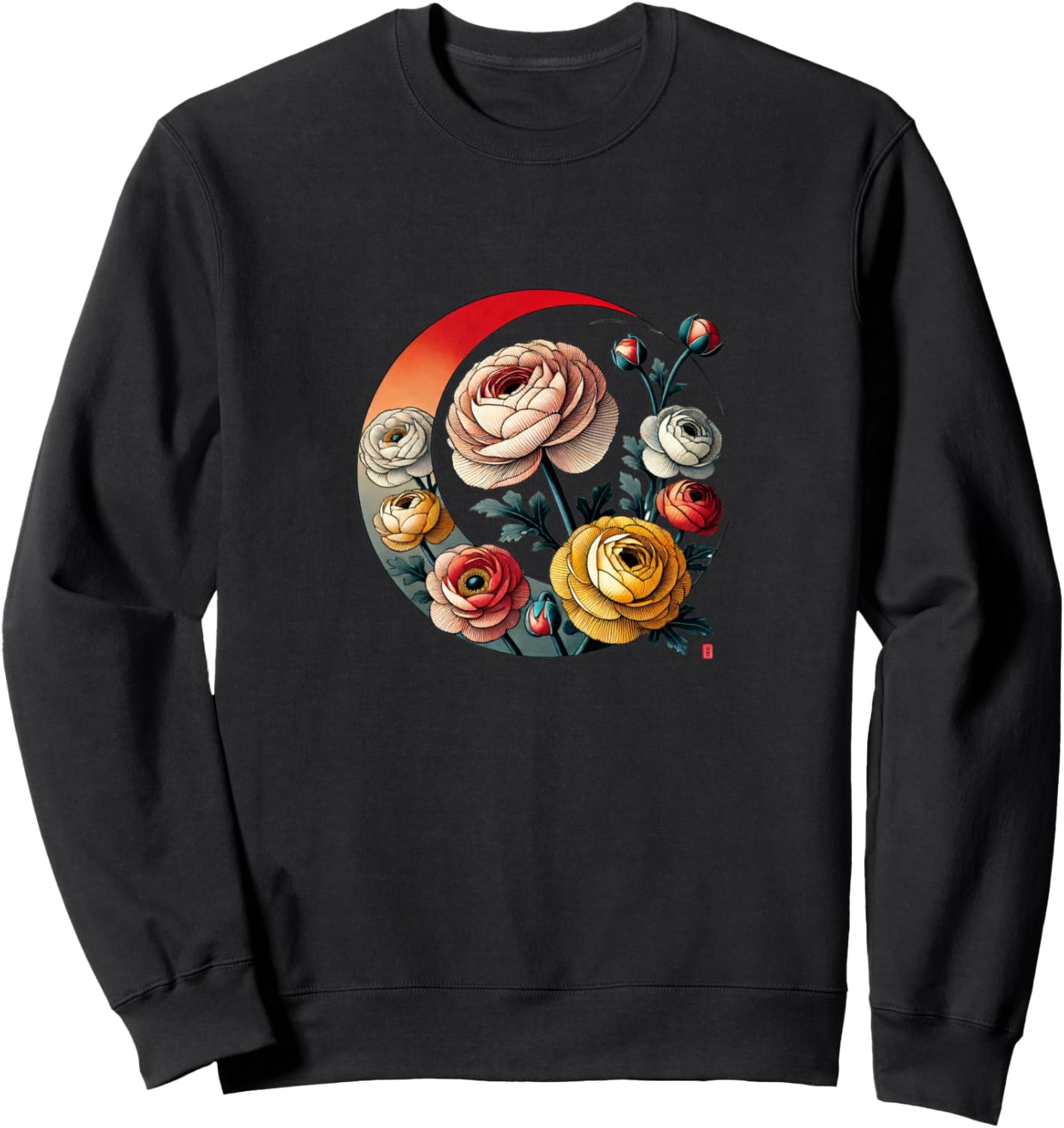 

Иллюстрация луны и лютика, толстовка с цветочным рисунком Moons Lovers Snugg, черный