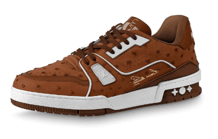 LOUIS VUITTON Стильные кроссовки для скейтбординга Trainer унисекс шоколадно-коричневого цвета