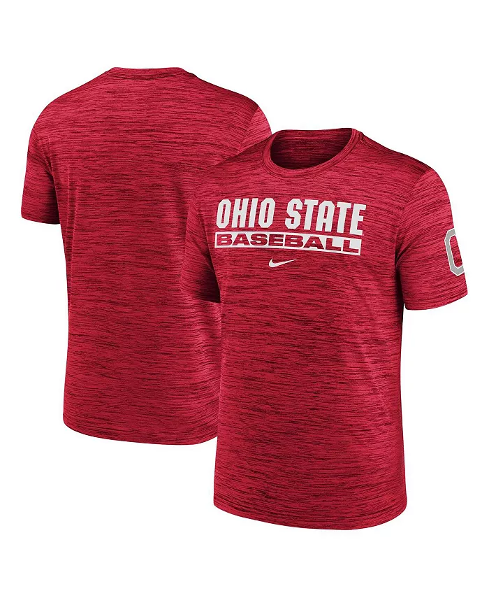 

Мужская футболка Scarlet Ohio State Buckeyes Velocity Baseball Wordmark Stack Performance Nike