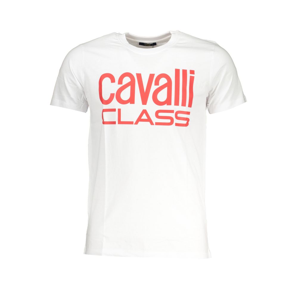 

Белая хлопковая футболка cavalli CLASS