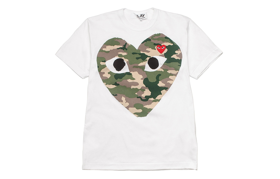 

CDG Play Мужская белая футболка с коротким рукавом