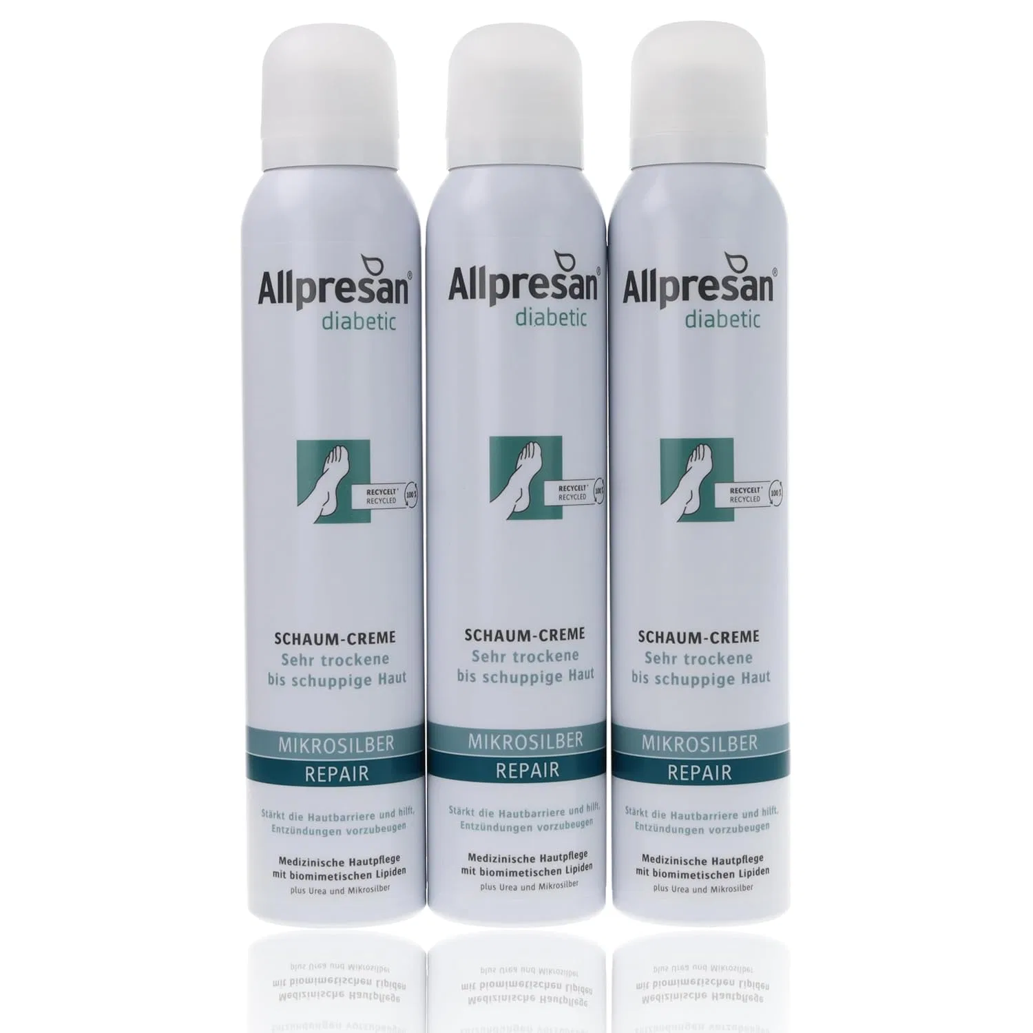 Крем-пена Allpresan Diabetic Micro Silver + Repair с микросеребром, 200 мл (3 шт.) Allpresan
