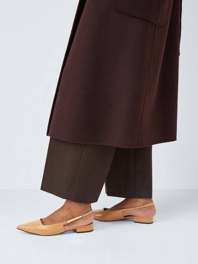 Туфли-лодочки Dakota Leather с острым носком и ремешком на пятке John Lewis, Camel — фото 2