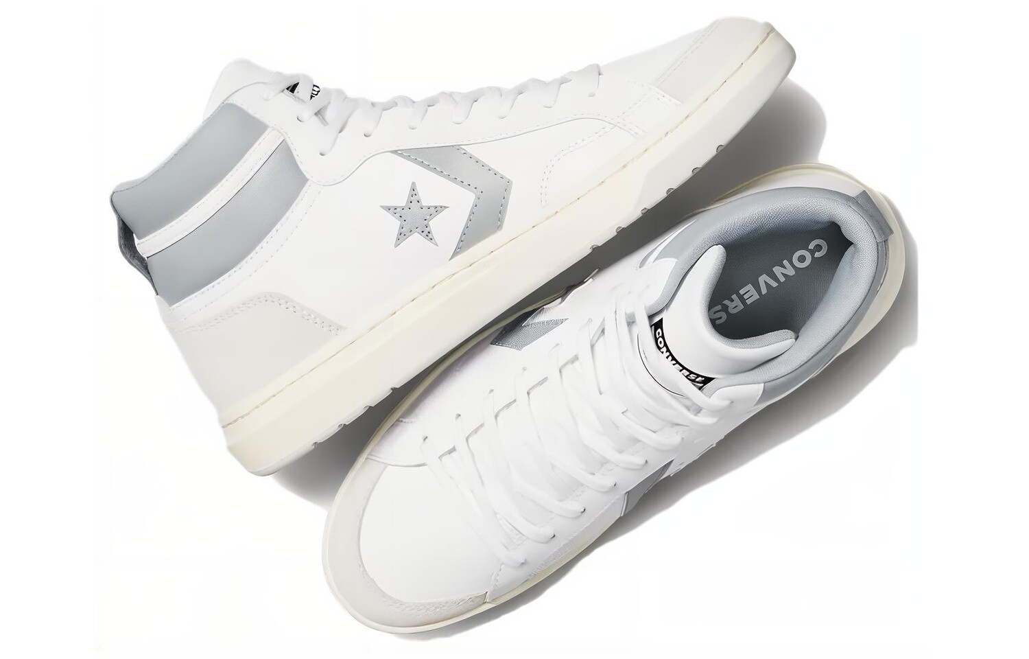 Кеды, скейтборд обувь унисекс высокие белый/серый Converse — фото 4
