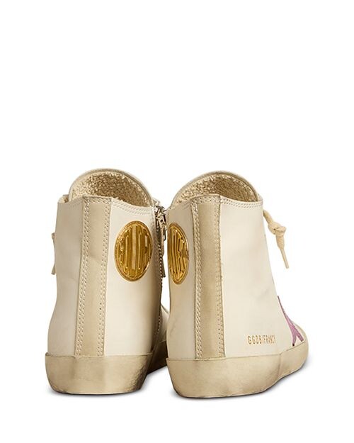 Женские высокие кеды Francy Golden Goose, цвет Tan/Beige — фото 3