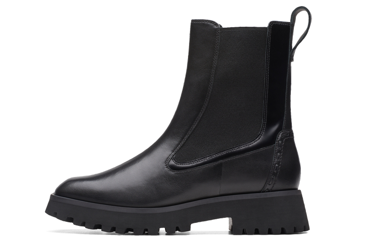 Ботинки челси женские Clarks кожаные на толстой подошве, черный