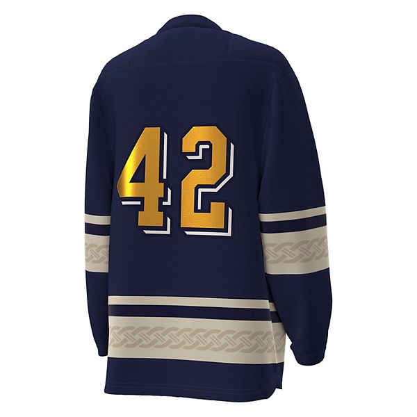 Хоккейная футболка Notre Dame Fighting Irish #42 navy Under Armour — фото 4