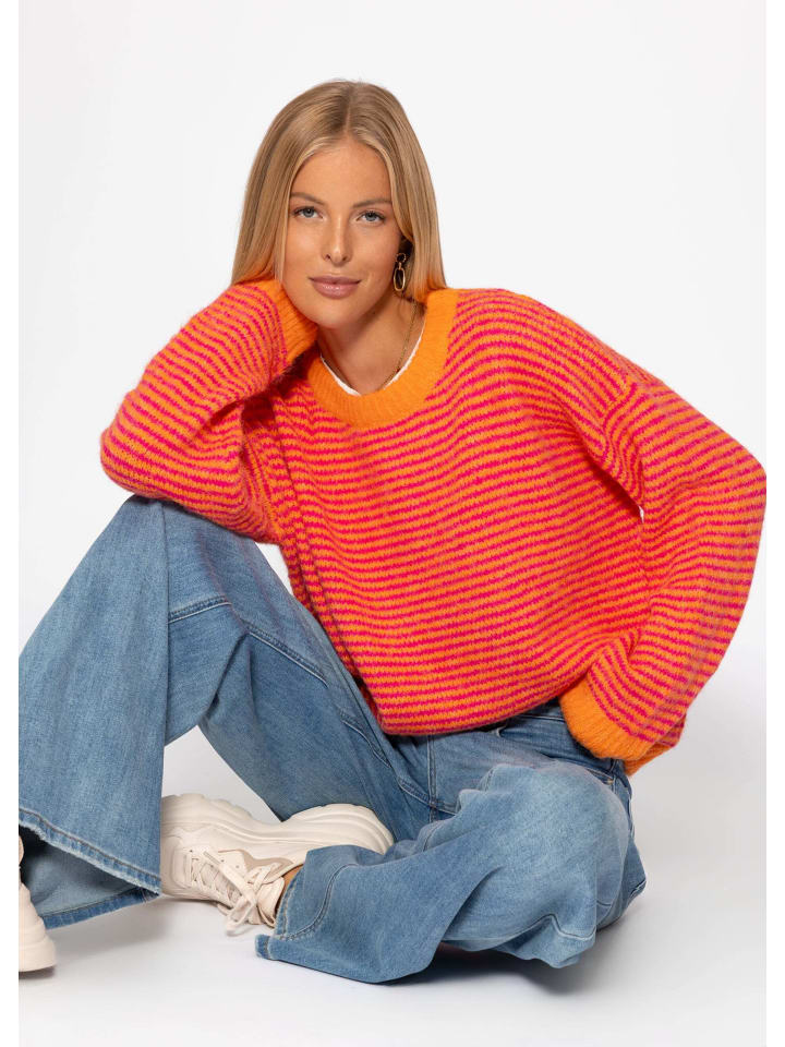 

SASSYCLASSY Полосатый свитер оранжевого цвета