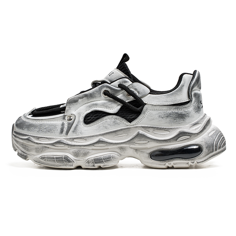 

Дышащие легкие низкие массивные кроссовки для увеличения роста для мужчин Colorful Creations, Black