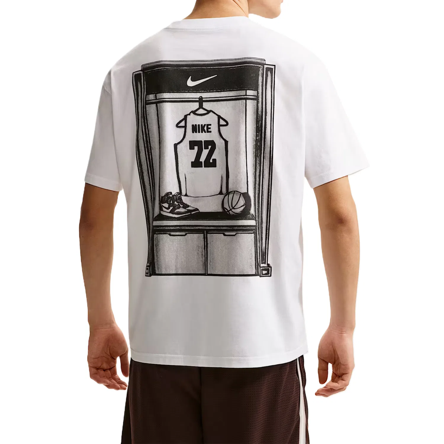 Футболка мужская белая crew neck moderate Nike, White — фото 3