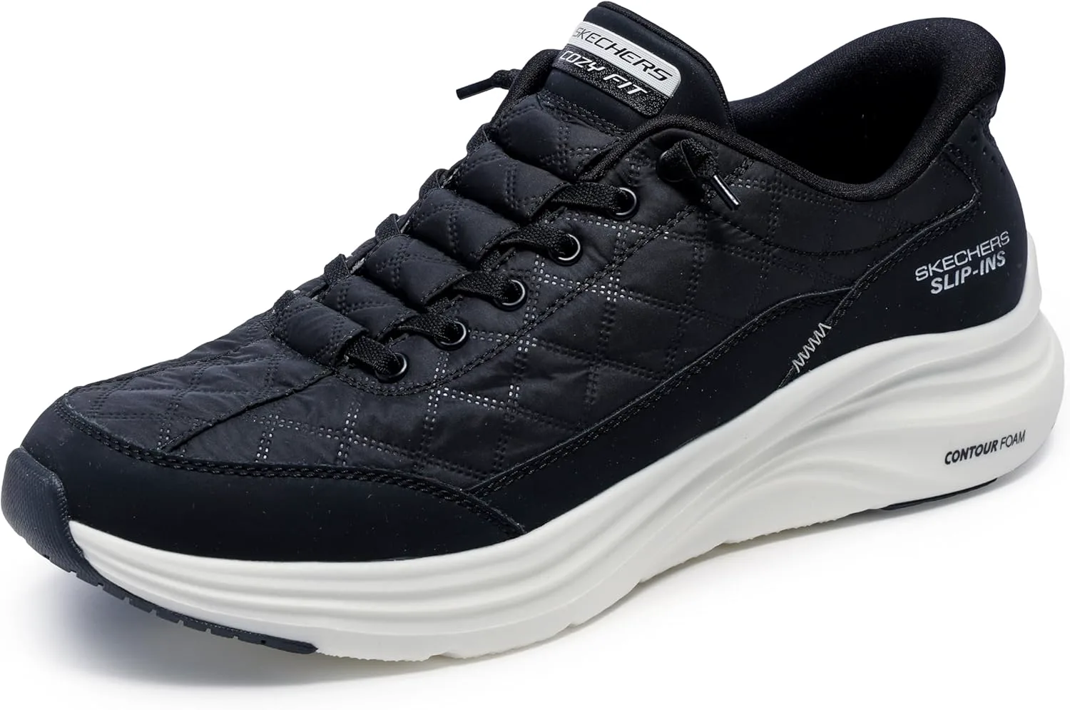 Мужские обувь Skechers Contour Foam с удобной посадкой и легким надеванием, черно-белый