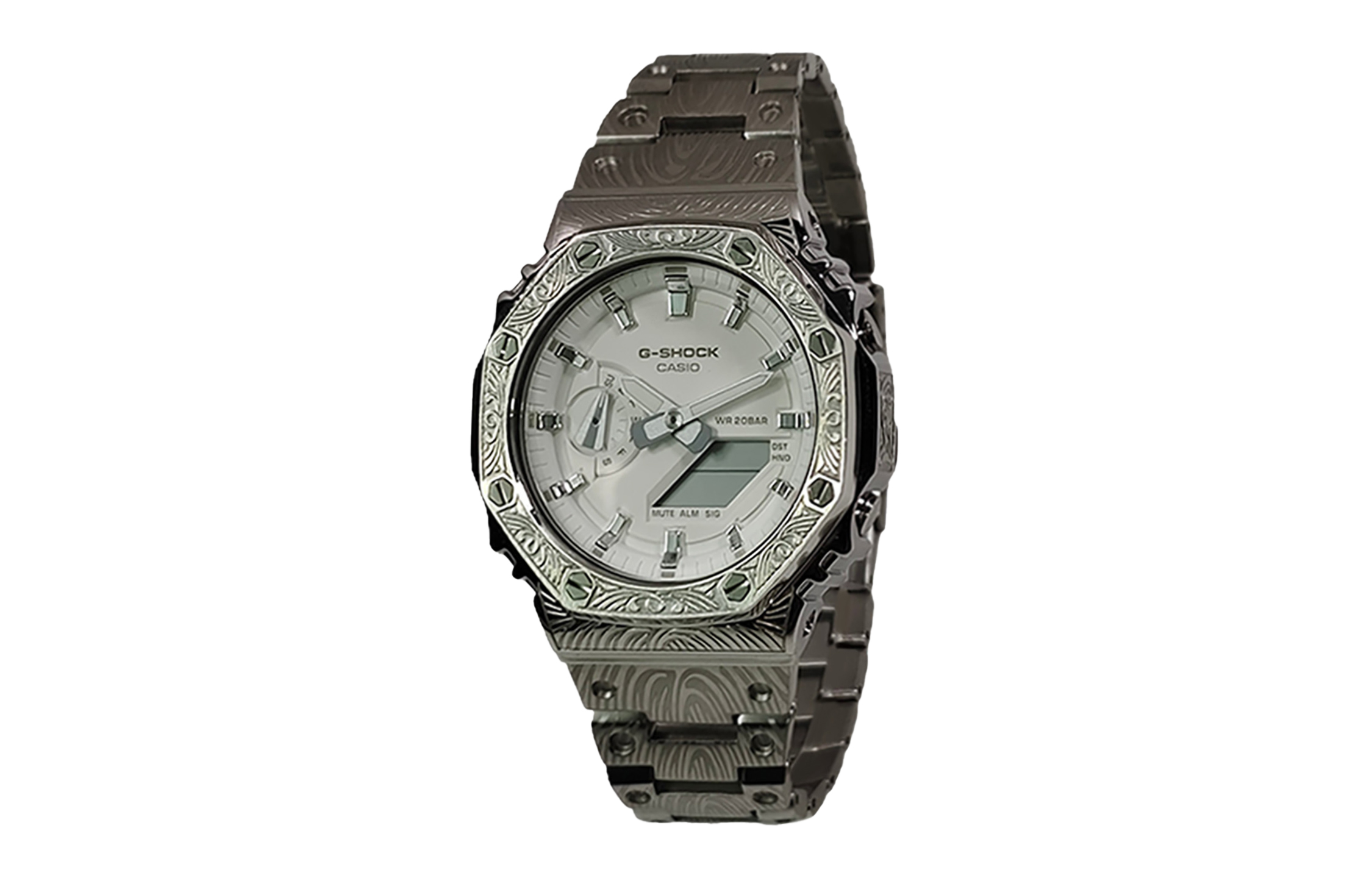 

CASIO Часы Retrofit Series GA2100 Collection Quartz Movement Stainless Steel Strap Watch Men's Watch White Dial