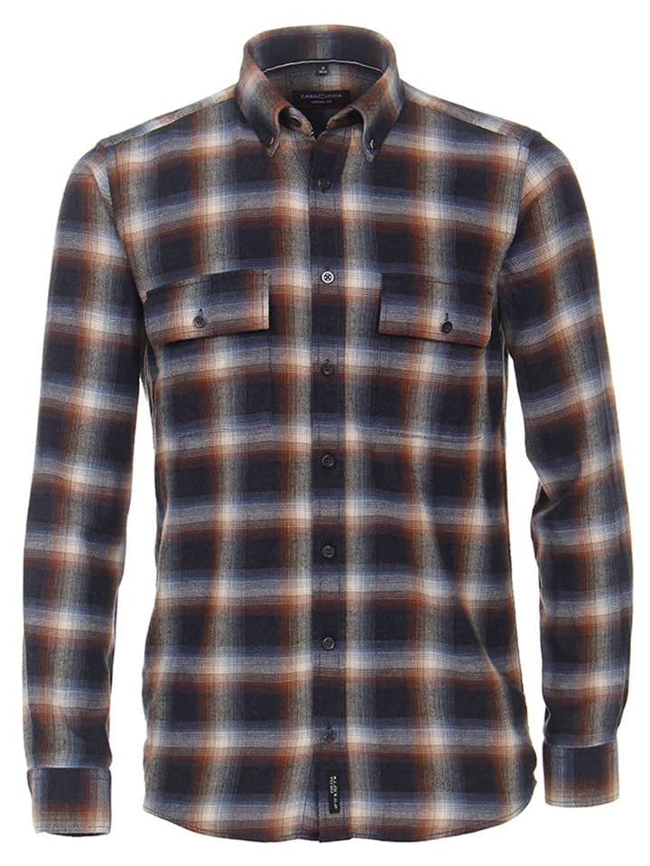 

CASAMODA Рубашка - повседневный крой - темно-синего/коричневого цвета