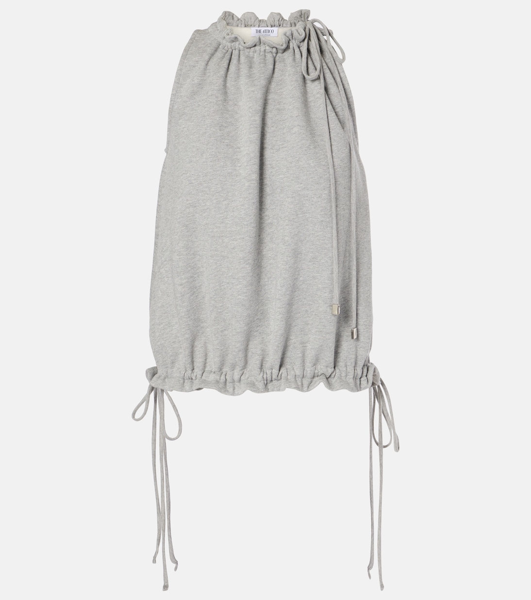 

Хлопковый топ с халтернеем The Attico, Melange Grey