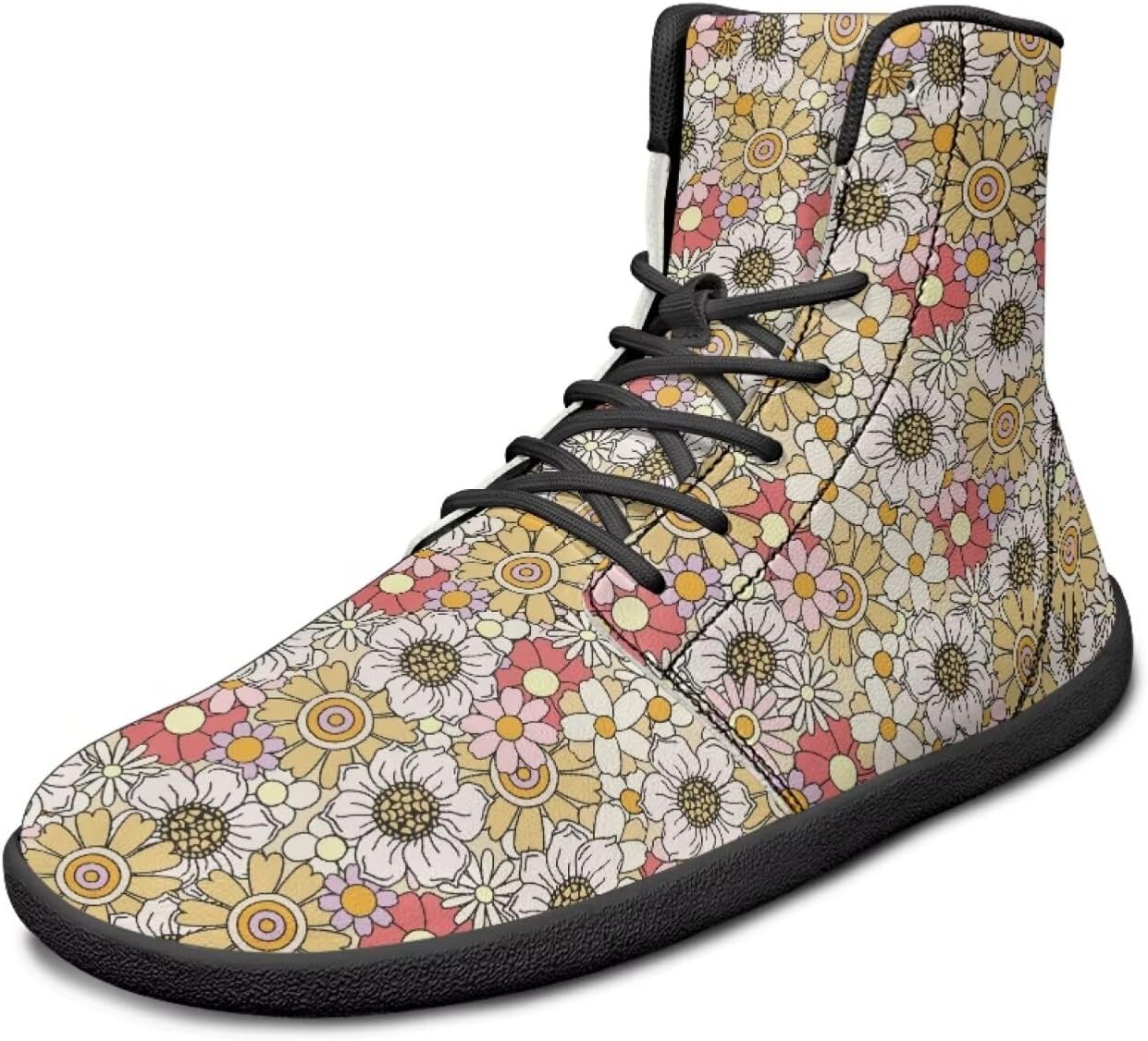 

Кроссовки JoyLamoria унисекс с высокой посадкой, в стиле мандалы, кожаные, на шнуровке, удобные повседневные модные кроссовки, бежевый