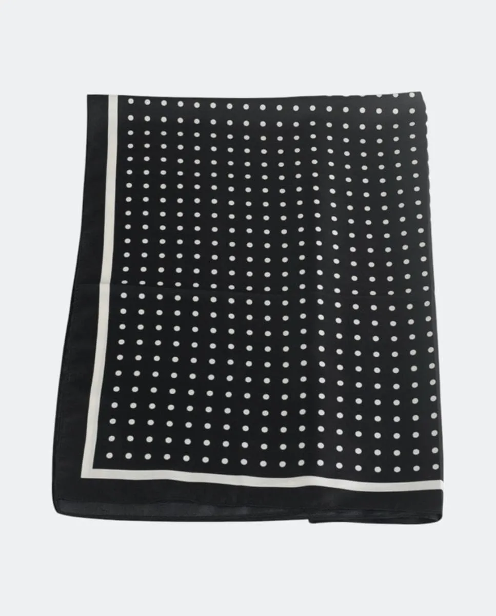 

Платок из полиэстера в горошек, квадратный, свежий и универсальный платок для женщин Kbas, черный