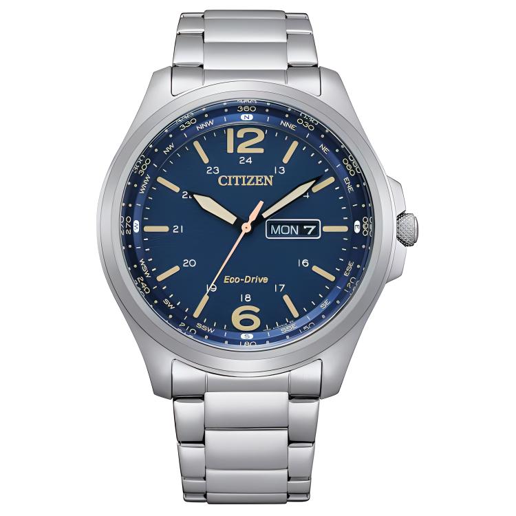 

CITIZEN Часы Eco Drive Series Light Powered Quartz Movement Stainless Steel Strap Watch Men's Watch Blue Dial, Blue Dial