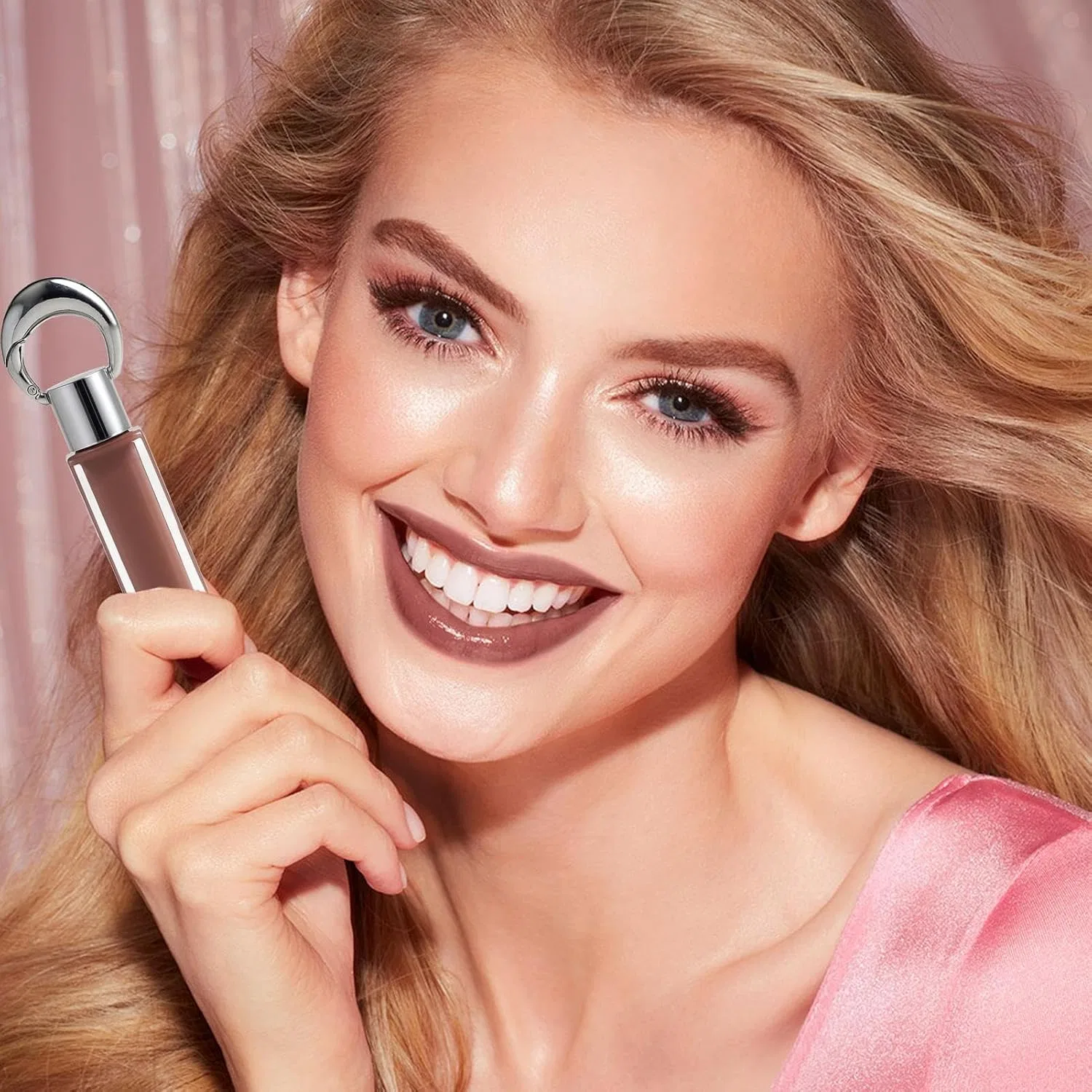 Блеск для губ Glitter Lip Gloss с ключом, бледно-желтый — фото 3
