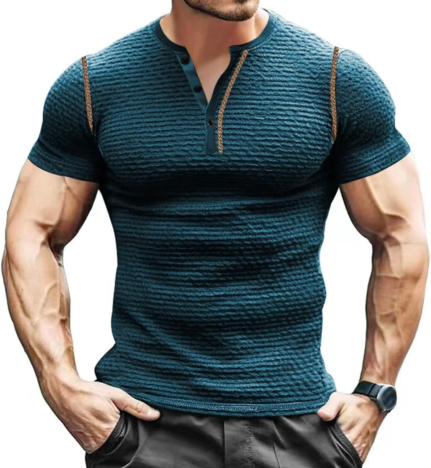 

Мужская поло с пуговицами Crew Neck для фитнеса Zylphorix